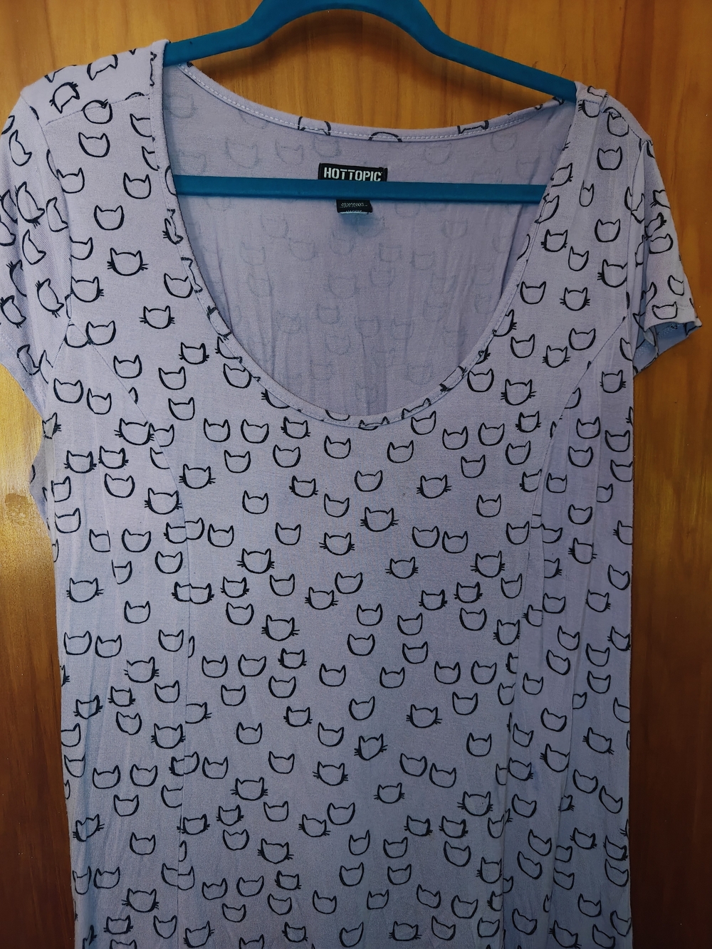 Hot Topic Lavender Cat-Print Scoop Neck Dress - Picture 2 of 5